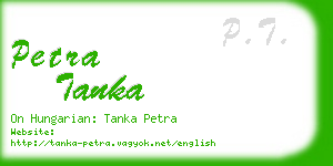 petra tanka business card